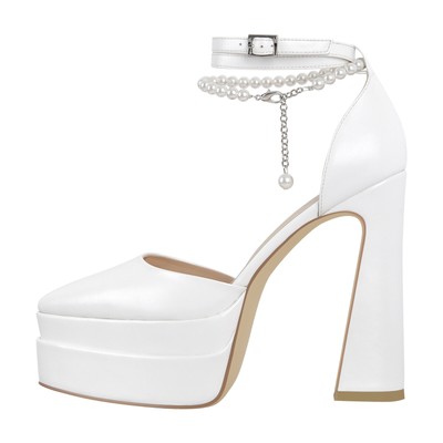 Onlymaker Platform Heels For Women – Chunky High Heel Sandals With Ankle Strap, Silver - View #8