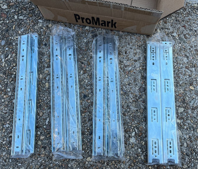 8-Pack Promark 16'' Full Extension Ball Bearing Drawer Slides   100 LB Capacity
