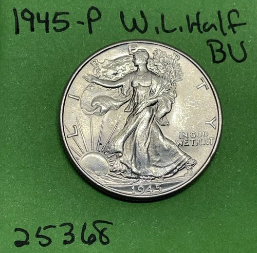 1945-P Walking Liberty Silver Half Dollar 50c Gem BU Uncirculated US Coin