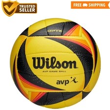 Wilson AVP OPTX Official Beach Volleyball Tour Match Game Ball - Black/Yellow   