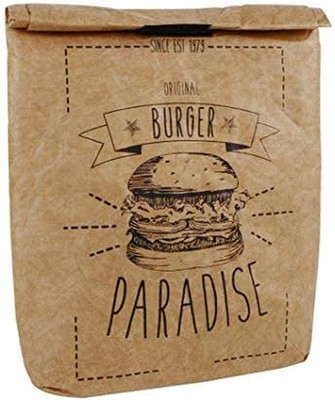 Pausenbrot-Tasche, Braune Lunchbag isoliert kalt oder warm, Kühltasche mit Klett