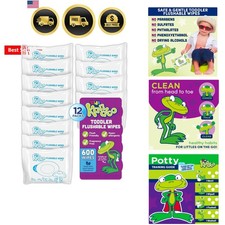 Flushable Wipes for Baby and Kids by , Sensitive and Unscented Formula, Hypoa...