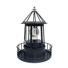 CALIDAKA LED Solar Powered Lighthouse 360 Degree Rotating Lighthouse Landscap...