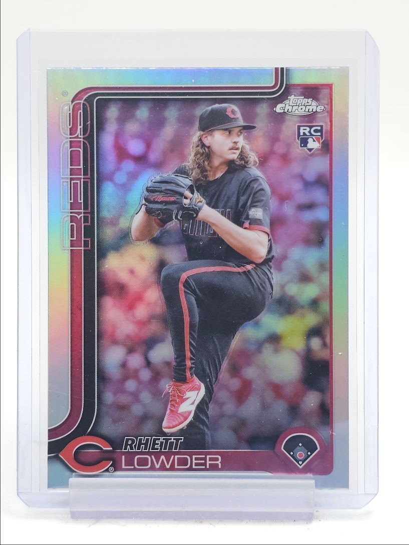 RHETT LOWDER 2025 TOPPS CHROME BASEBALL ROOKIE REFRACTOR REDS #147 RC Q5451