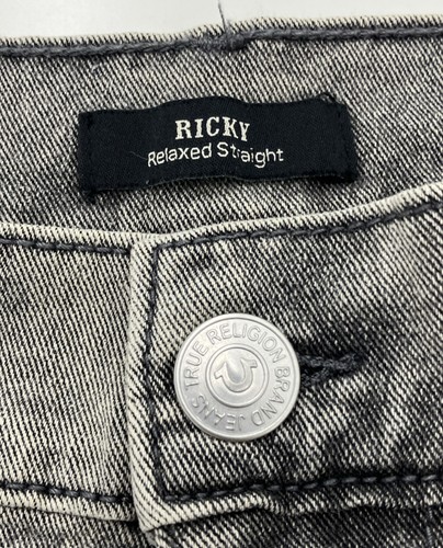 True Religion Jeans Ricky SN Shorts Raw Hem Grey Silver Wash 700503 Mens Size 32 - Picture 4 of 11