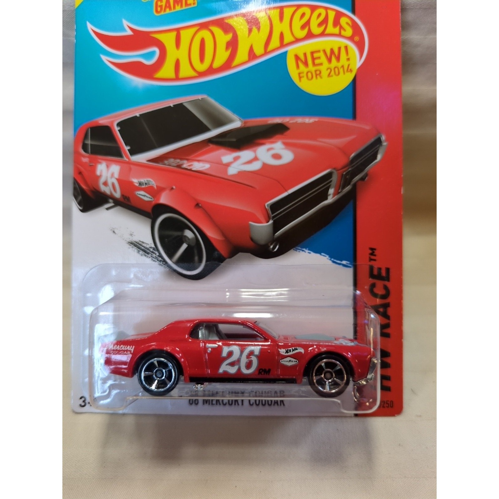 Hot Wheels -ERROR '68 Mercury Cougar Coupe, HW Race - 2014 Track Aces Series