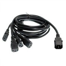 UPS PDU Computer PC Power Splitter Cord C14 to 4 x C13 10A 250V Extension Cab...