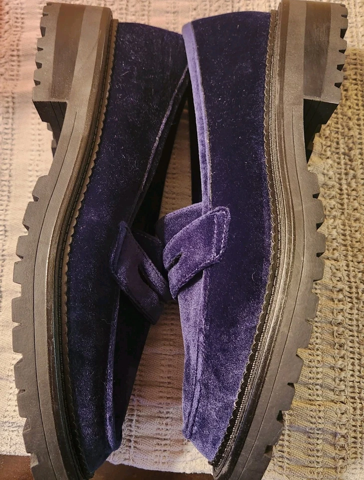 Женские бархатные синие мокасины Kenneth Cole размер 9,5 подошвы Fatima Lug - Изображение 4 из 4