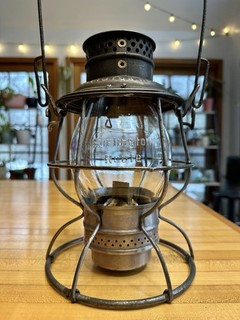 Burlington Route Eisenbahn Laterne mit original gegossenem Globus! Adlake CB&Q