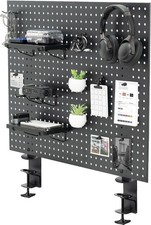 Black Clamp-on 30 x 24 inch Desk Pegboard PP-DK30B-1 Steel Privacy Panel