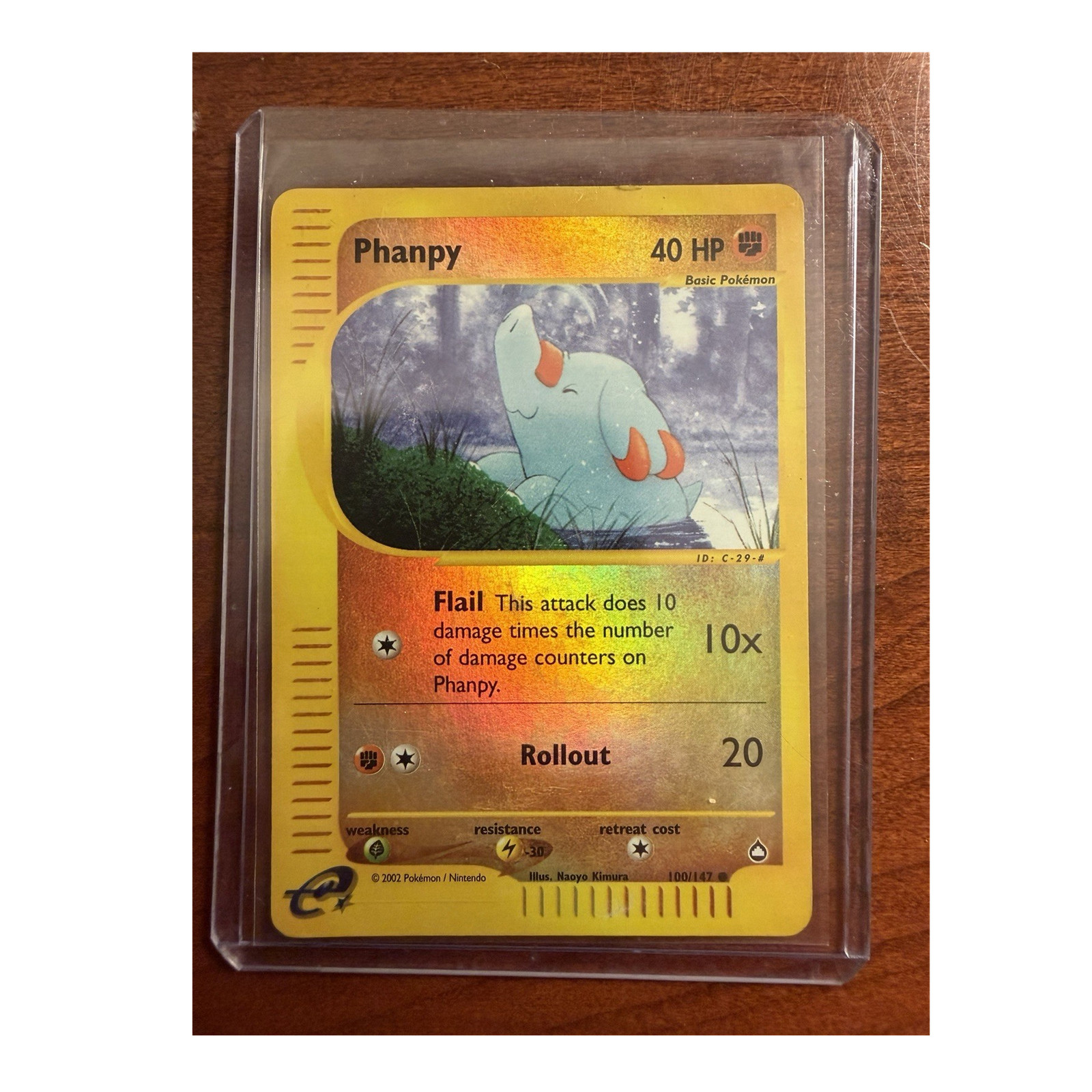 Pokemon TCG Aquapolis Phanpy Reverse Holo 100/147 English 2002 Basic 40 HP