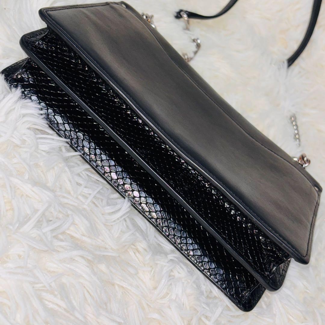 COACH Crossbody Bag Python Signature Leather Blac… - image 5