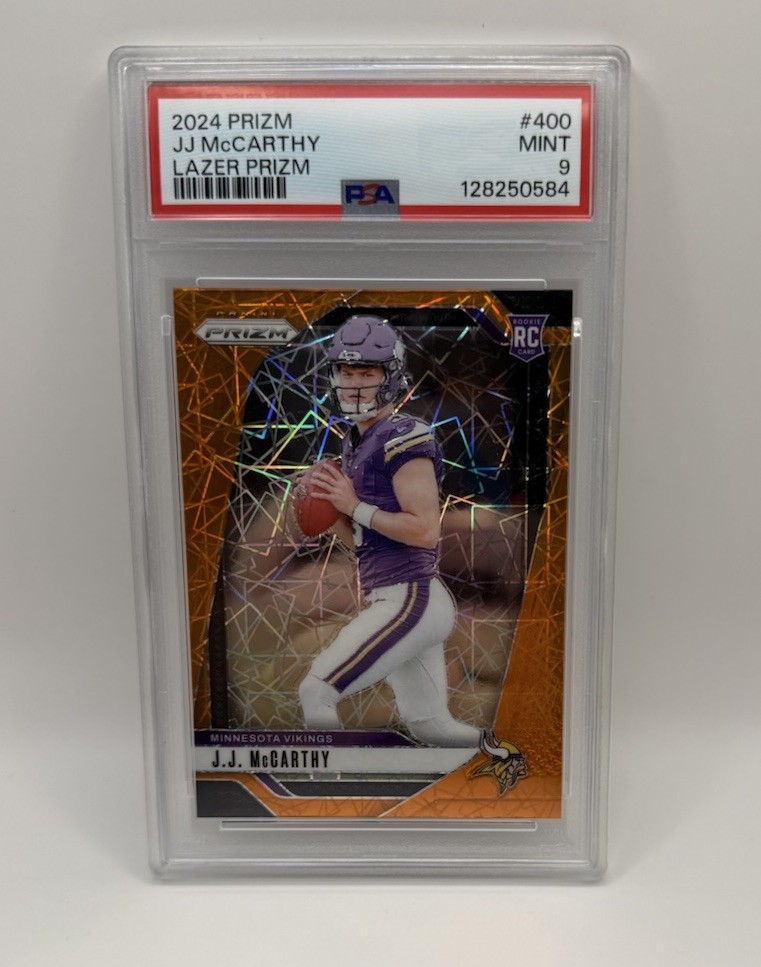 2024 Panini Prizm - Rookies J.J. McCarthy #400 Lazer Prizm (RC) PSA 9 Vikings