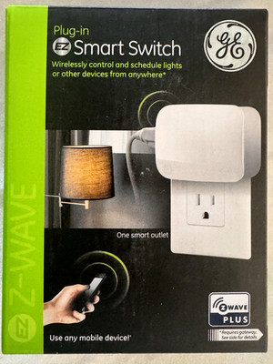 NEW in Box White GE Plug-in Z-Wave Smart Switch Two Light Schedule Model ZW4103