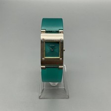 Guess Womens Watch 21mm Green Dial Silver Tone Teal Bangle New Battery 6.75"