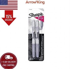 Sharpie Metallic Permanent Markers Fine Point Silver 2 Pack Fast Shipping