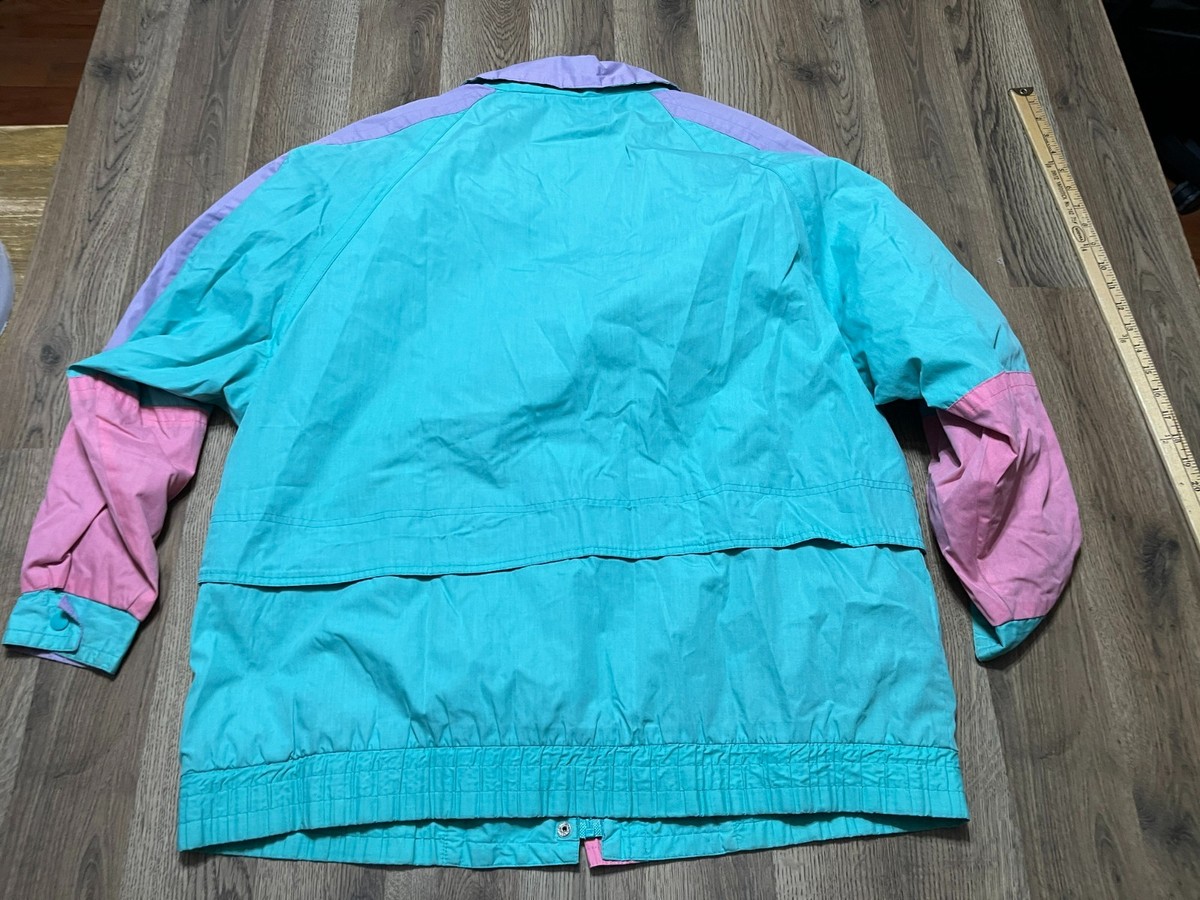 Vintage JL Edition Jacket, Women's Large, Mint Purple Pink, Zip Up