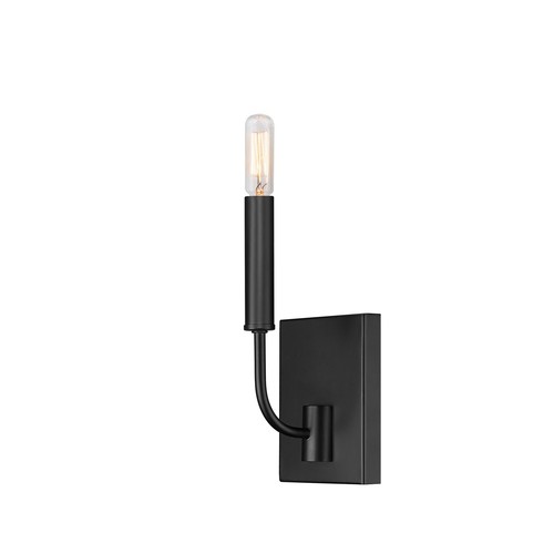 Matte Black Modern Glam Traditional 1-light Wall Sconce with - Picture 2 of 3