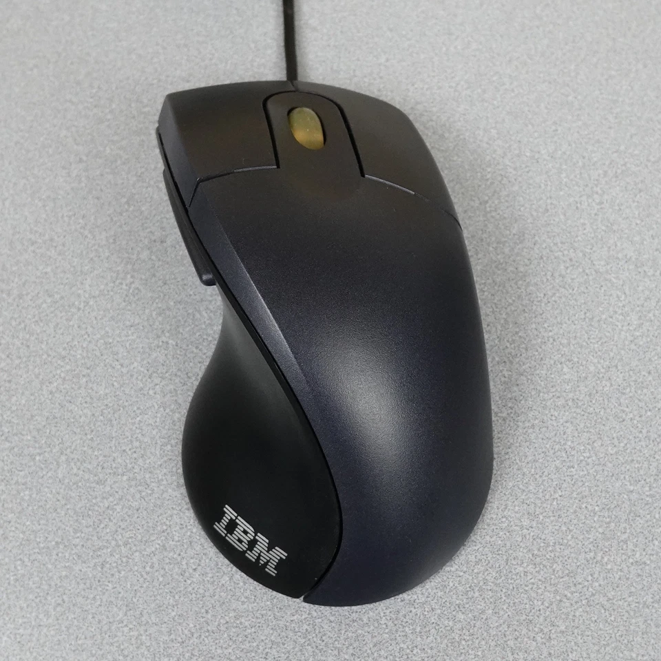 Vintage IBM ScrollPoint 4-Button Wired USB Mouse Model MO27FO Metallic Blue LED - Image 4 of 4