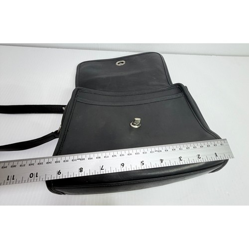 Vintage Coach Station Bag 9870 Black Leather Crossbody Satchel Made USA by Coach, $120 - Photo 10