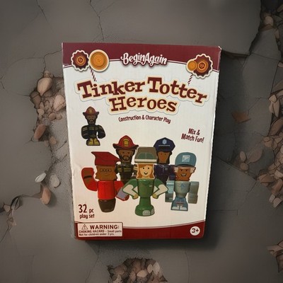 BeginAgain Tinker Totter Heroes Wooden Figures Complete 32-Piece Play Set in Box