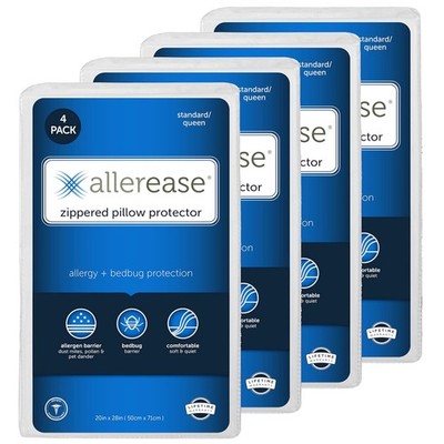 Allergist Recommended Pillow Protectors - Moisture-Wicking & Durable, Set of 4