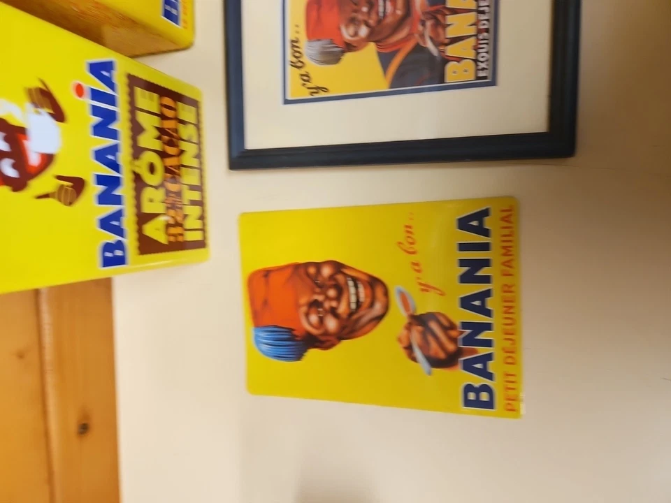 Lot de 3 boites Objets Publicitaire Banania + Cadre + Plaque - Photo 2/4