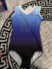 Blue Leotard with Rhinestones Size 10