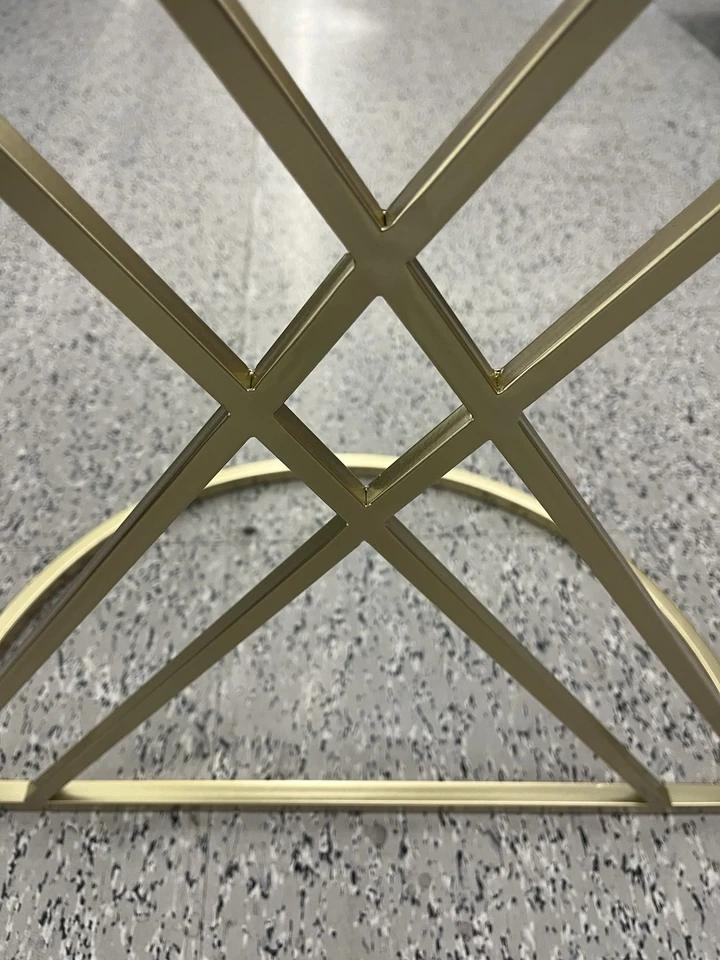 22" Gold Mirrored Glass Three Circle End Table - Image 2 of 2