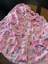 LAUREN RALPH LAUREN PAISLEY 3/4 SLEEVE SHIRT CROP PAJAMA PANTS WOMENS SZ M SET