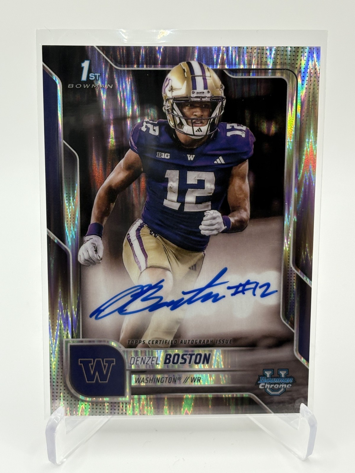 Denzel Boston 2025 Bowman Chrome U 1st Stealth Refractor Auto
