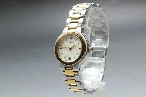 Vintage 1990 N MINT Seiko Presage 3E29-0100 Two-Tone Quartz Womens Watch JAPAN