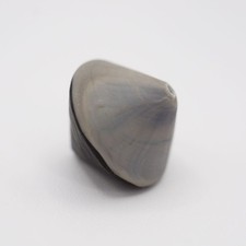 Perla Murano bicono satinato Ø18 mm h17 bicolore nero/grigio pasta di vetro