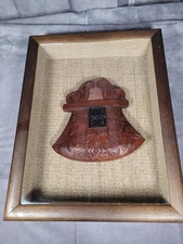 Vintage African Tribal Ethnic Wood Carved Art in a Framed Case 
