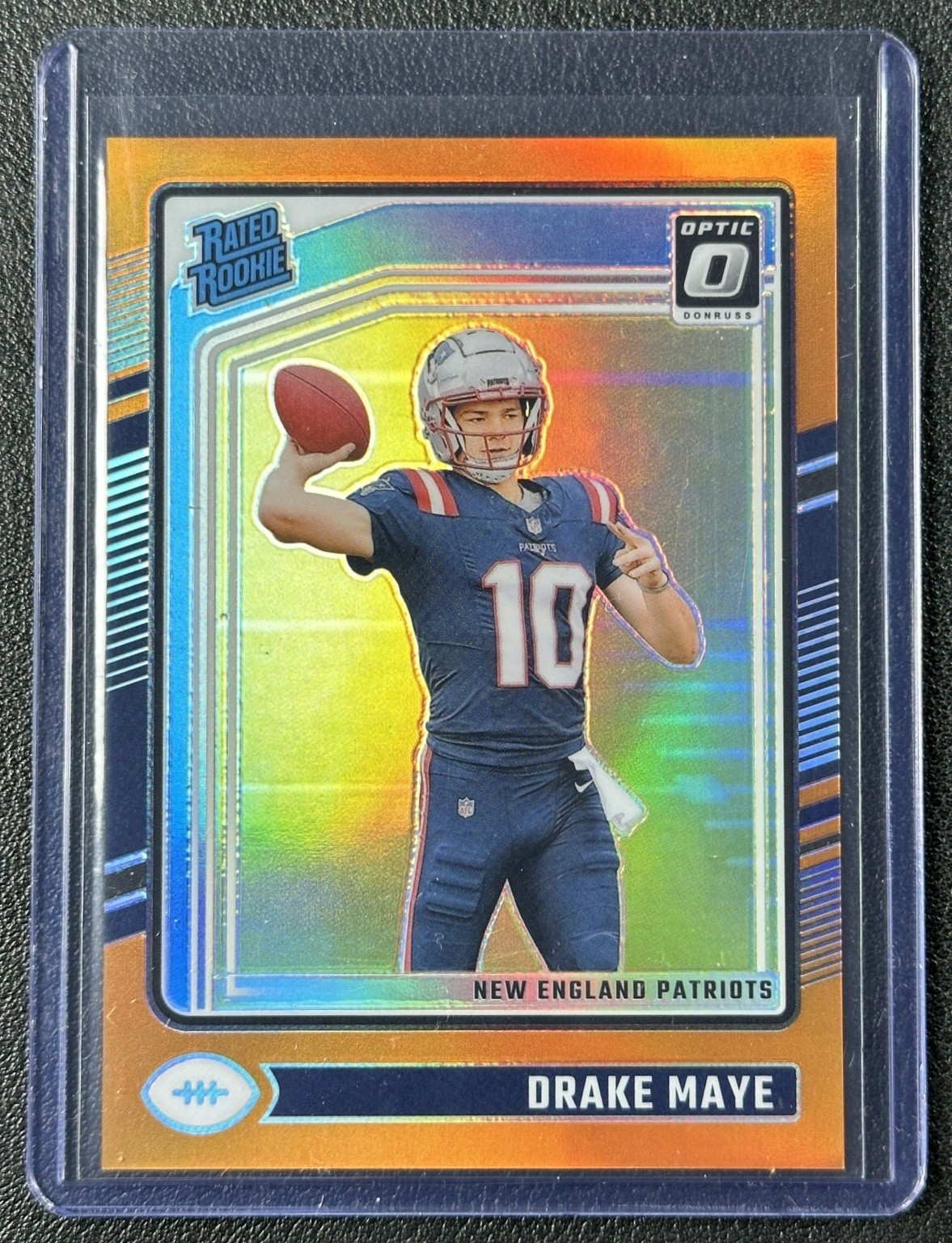 DRAKE MAYE 2024 PANINI DONRUSS OPTIC #229 ORANGE PRIZM RATED ROOKIE 154/249