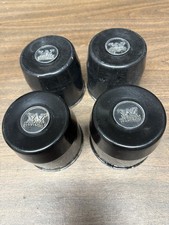 4 Vintage Black Western Wheels Center Caps 70-80s Used