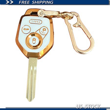 Smart Key Shell Subaru Impreza Legacy Outback Gold Keychain White