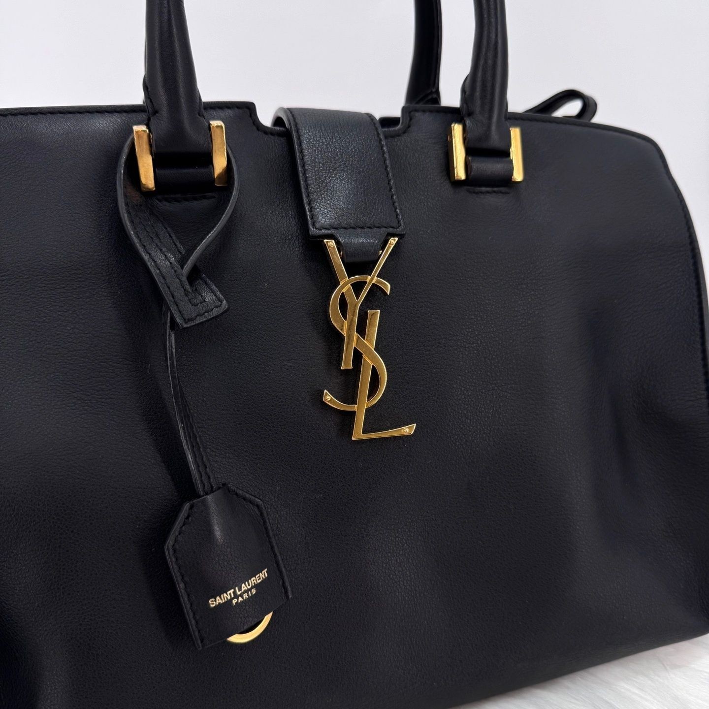 Saint Laurent Kabas piccola borsa nera tote e tracolla (424869) 130491055