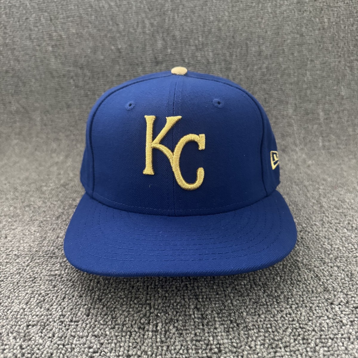 New Era Kansas City Royals Fitted Hat Blue Gold MLB Cap