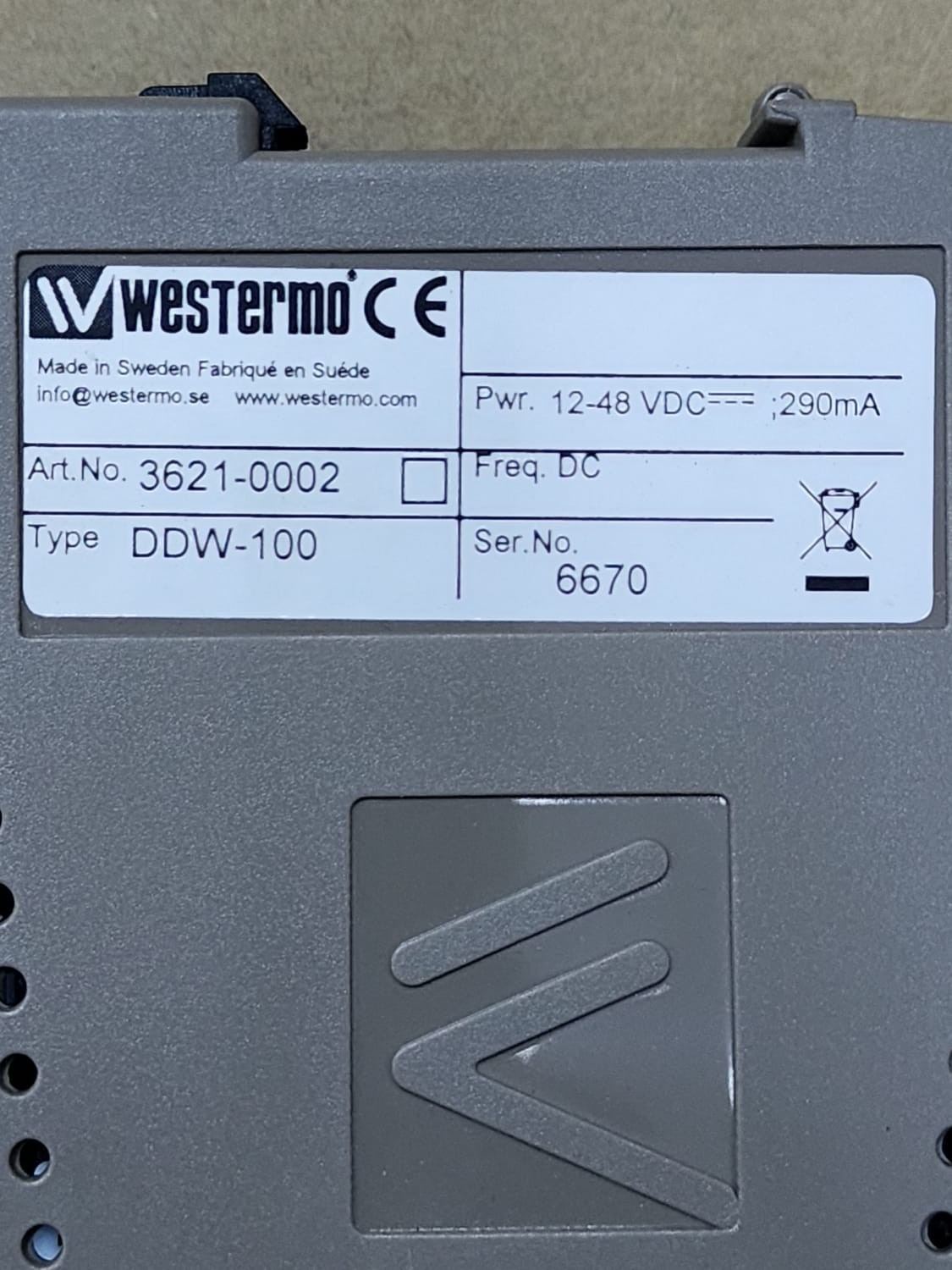 DDW-100 WESTERMO ETHERNET EXTENDER 3621-0002 12-48VDC