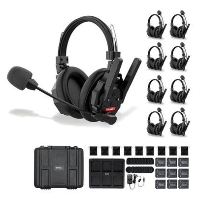 SYNCO XTALK XMAX Wireless Intercom Headset System 500m/1640ft Dual Ear 9Pcs/Set