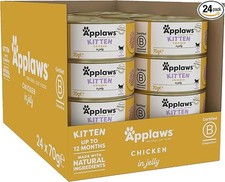 Applaws Natural Wet Kitten Food, Chicken Breast Cat Food Tin in Jelly 70g (Pack 446.00 per kilo