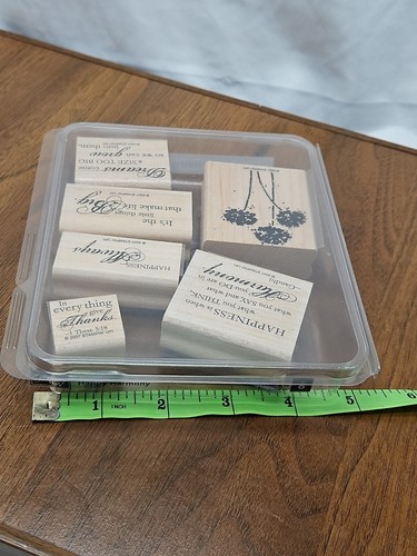 Stampin Up! 2007 Estampillas de goma de madera - Frases y palabras - Juego de seis Happy Harmony - Imagen 9 de 23