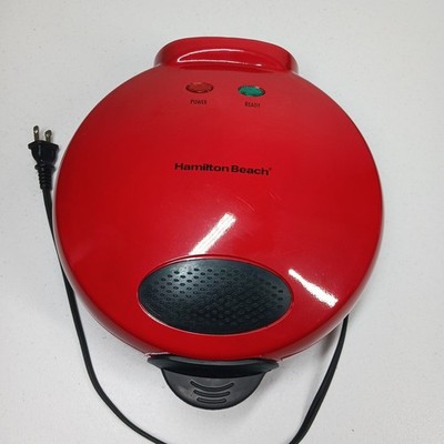 HAMILTON BEACH TOASTER  ST25  RED Round Quesadilla Maker 25409 Tested CLEAN!