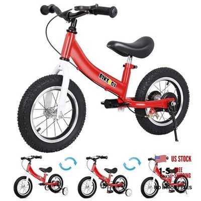 Balance Bike 2 in 1,The Dual Use of a Kids Balance Bike and Toddler 12inch red