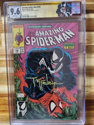 Amazing Spider-Man #316 CGC 9.6 Signed TODD MCFARLANE  Custom Label Venom Key