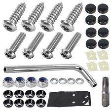 3rd-Gen Upgraded Anti Theft License Plate Screws Kit, Rustproof Stainless Steel