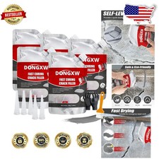 Fast-Curing Waterproof Concrete Crack Filler 5pc - Flexible Grey Repair Adhesive