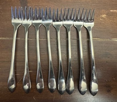 Set of 8 Gorham STUDIO Stainless 18/8 Cocktail / Seafood Forks 5-1/2'' Glossy