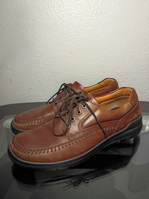 Ecco Fusion II Brown Leather Tie Moc Toe Casual Oxfords EUR 42 Mens Size 8.5